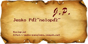 Jesko Pénelopé névjegykártya